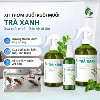 Xịt Muỗi Tinh Dầu Trà Xanh VUATINHDAU 500ml An Toàn Cho Bé, Đuổi Gián Kiến Khử Mùi