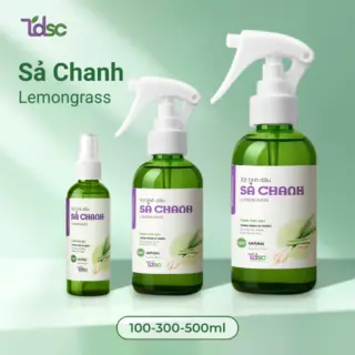 Xịt Đuổi Rệp Giường Mạt Bụi Ve Chó TDSC 500ml Tinh Dầu Thảo Mộc An Toàn Cho Nhà Cửa Mùi Sả Chanh