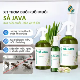 Xịt Muỗi Tinh Dầu Sả Java  VUATINHDAU 500ml An Toàn Cho Bé, Đuổi Gián Kiến Khử Mùi