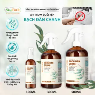Xịt Đuổi Rệp Giường Mạt Bụi Ve Chó VINA TƯƠI 300ml Tinh Dầu Thảo Mộc An Toàn Cho Nhà Cửa Mùi Bạch Đàn Chanh