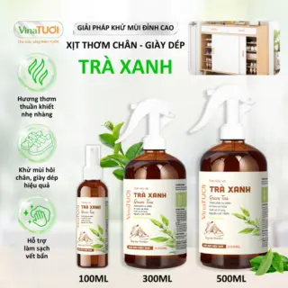 Xịt Khử Mùi Hôi Chân Giày VINA TƯƠI 300ml Tinh Dầu Thiên Nhiên Khử Khuẩn An Toàn Mùi Trà Xanh