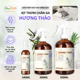 Chai Xịt Thơm Chăn Ga Gối Niệm Khử Mùi Khử Khuẩn Ẩm Mốc VINA TƯƠI 500ml Tinh Dầu Mùi Hương Thảo