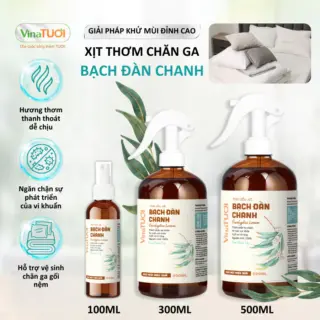 Chai Xịt Thơm Chăn Ga Gối Niệm Khử Mùi Khử Khuẩn Ẩm Mốc VINA TƯƠI 300ml Tinh Dầu Mùi Bạch Đàn Chanh