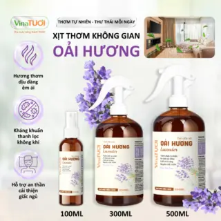 Bình Xịt Thơm Phòng Tinh Dầu Thiên Nhiên Vina Tươi 500ml Thư Giãn, Đuỗi Muỗi, Côn Trùng Mùi Oải Hương