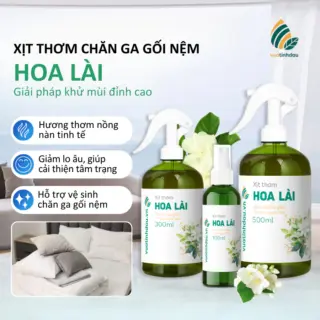 Chai Xịt Thơm Chăn Ga Gối Niệm Khử Mùi Khử Khuẩn Ẩm Mốc VUATINHDAU 500ml Tinh Dầu Hoa Lài