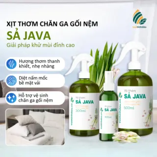 Chai Xịt Thơm Chăn Ga Gối Niệm Khử Mùi Khử Khuẩn Ẩm Mốc VUATINHDAU 300ml Tinh Dầu Sả Java