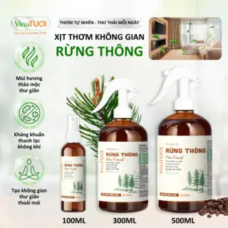 Bình Xịt Thơm Phòng Tinh Dầu Thiên Nhiên Vina Tươi 300ml Thư Giãn, Đuỗi Muỗi, Côn Trùng Mùi Rừng Thông