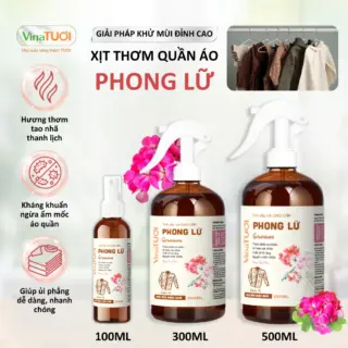 Xịt Thơm Quần Áo VINA TƯƠI 500ml Khử Mùi Lưu Hương An Toàn Mẹ Bầu, Bé Mùi Phong Lữ