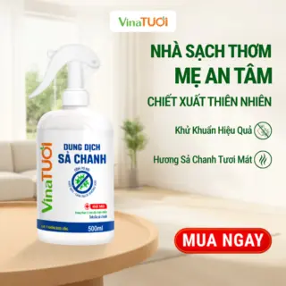 Xịt Khuẩn Sả Chanh Cồn 70 Độ VINA TƯƠI 500ml Khử Mùi Sát Khuẩn Nhanh Thơm Mát An Toàn