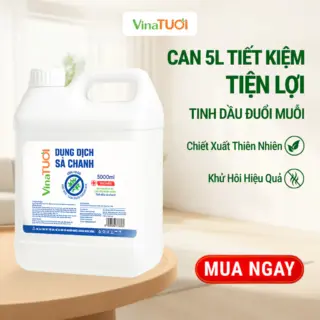 Tinh Dầu Sả Chanh Nguyên Chất VINA TƯƠI 5L Cồn 70 Độ Khử Mùi Đuổi Muỗi Đa Năng