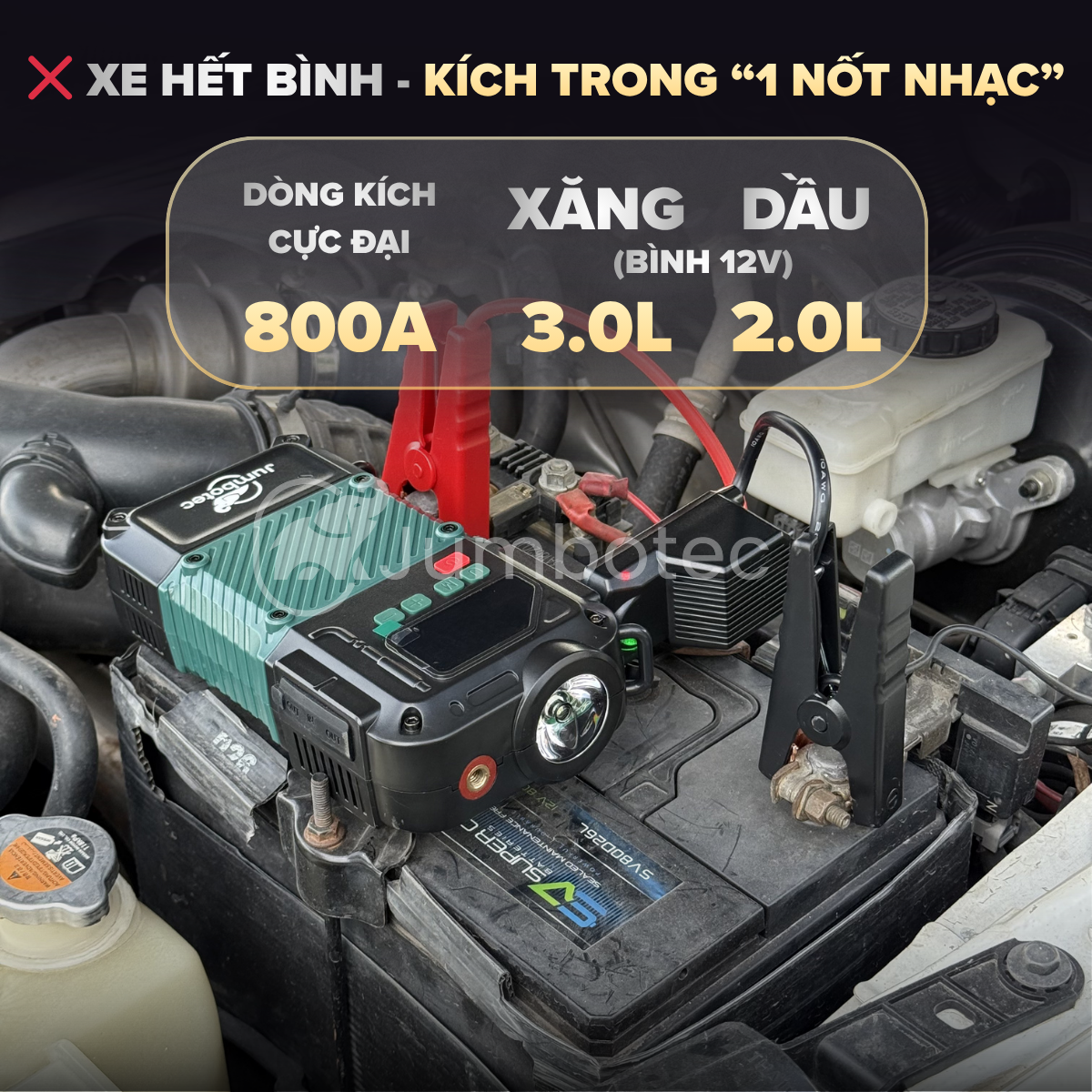 Bơm lốp kiêm kích bình Jumbotec B02 - Hình ảnh 2