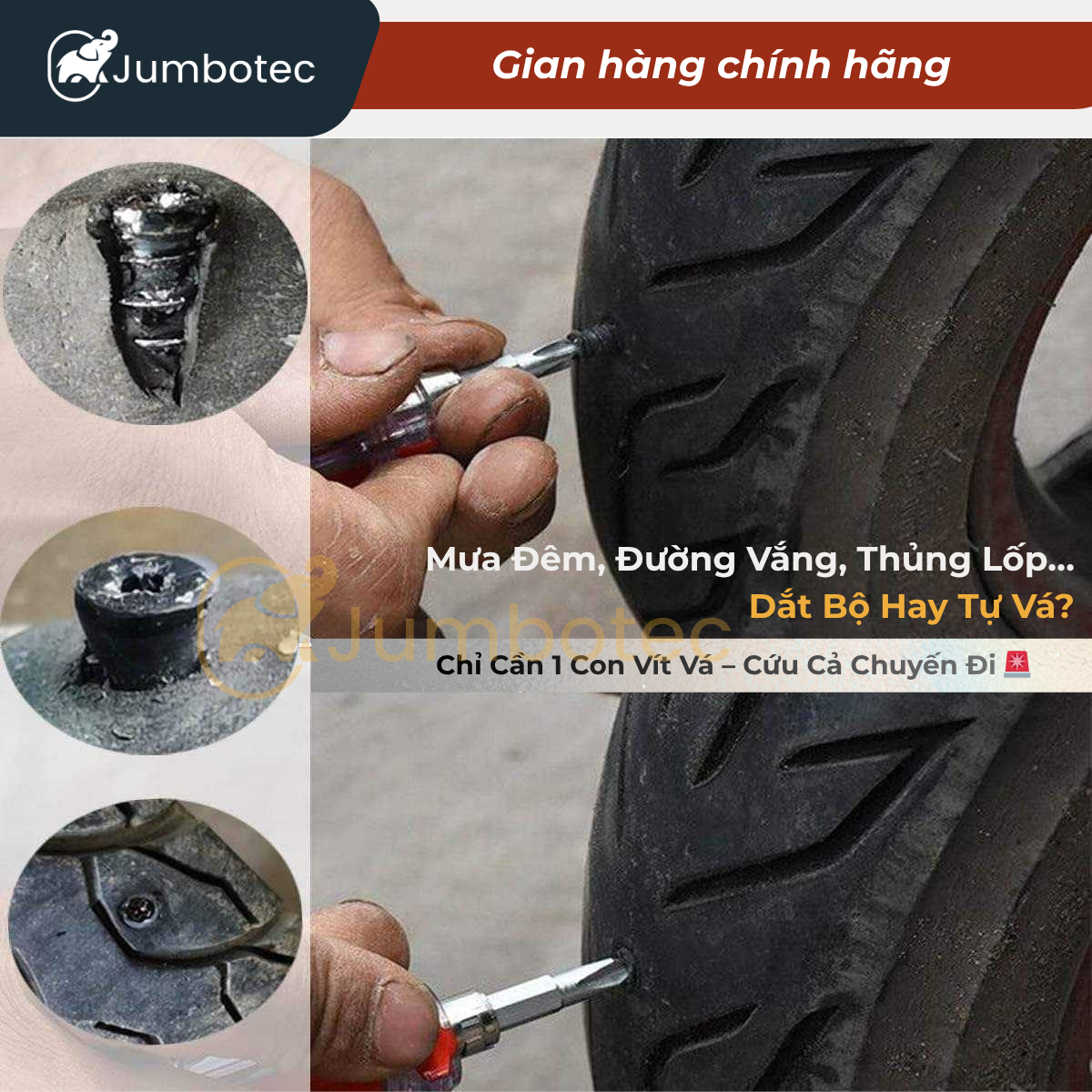 Bộ vít vá lốp khẩn cấp Jumbotec - Hình ảnh 4