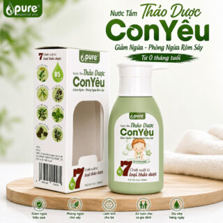 Nước Tắm 7 Loại Thảo Dược Con Yêu Pure và Vitamin B5 250ml