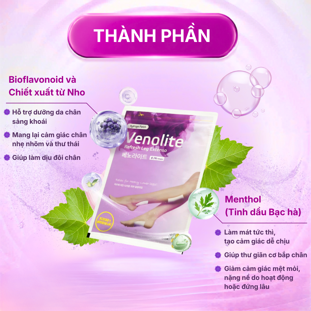 VENOLITE - Miếng dán thư giãn chân - Hình ảnh 2