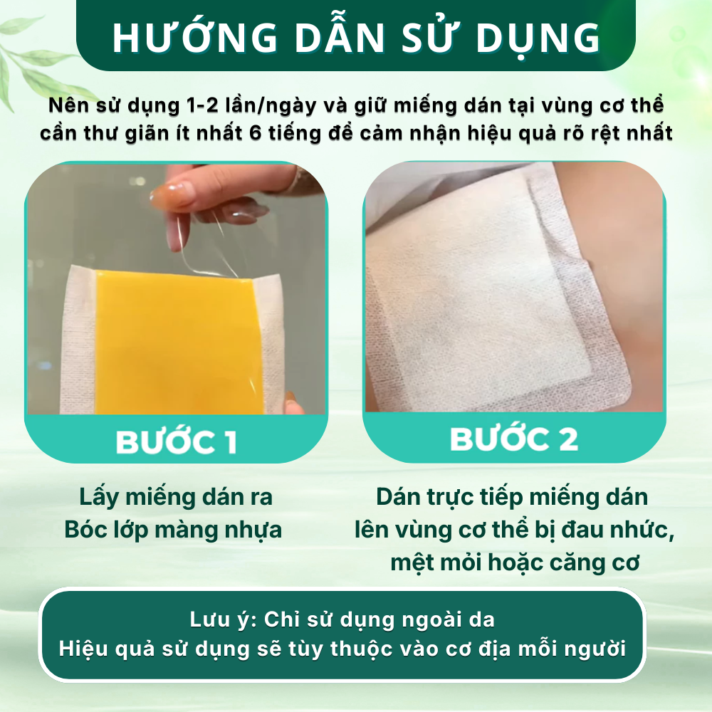 Miếng Dán Thảo Mộc Hàn Quốc HANBANG hỗ trợ Giảm Đau Cổ Vai Gáy Lưng Xương khớp Thư Giãn Cơ Thể - Hình ảnh 8