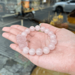 Chuỗi tỳ hưu thạch anh hồng (10 li, 14 hạt)