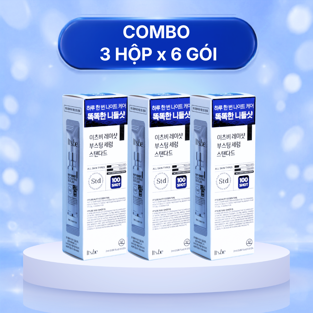 Tinh Chất Vi Kim Cấp Ẩm Tái Tạo Căng Bóng Giảm Nếp Nhăn It's be RAY-SHOT 100 Sáng Da Giảm Thâm Nám - Hình ảnh 4