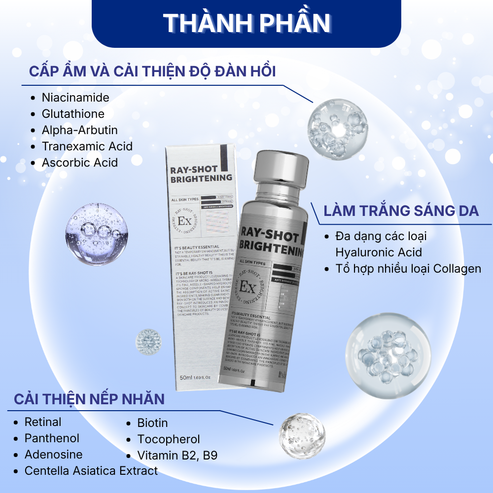 Tinh Chất Vi Kim hỗ trợ Mờ Nám Sáng Da Giảm Nếp Nhăn It's be RAY-SHOT Brightening Extreme (Rayshot 300) - Hình ảnh 11